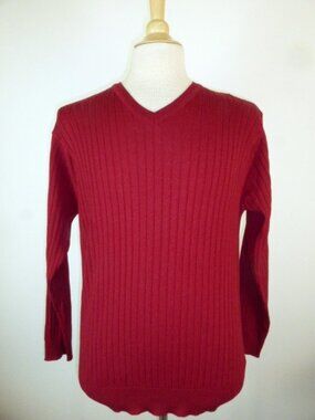 Peter Werth Italy ribbed v merino wool sweater S